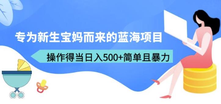 专为新生宝妈而来的蓝海项目，操作得当日入500 简单且暴力（教程 工具）【揭秘】