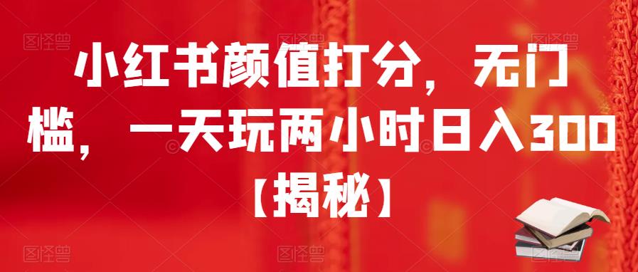 小红书颜值打分，无门槛，一天玩两小时日入300 【揭秘】