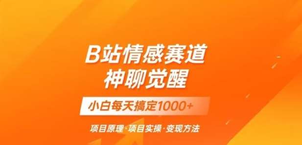 B站情感冷门蓝海赛道秒变现《神聊觉醒》一天轻松变现500 【揭秘】