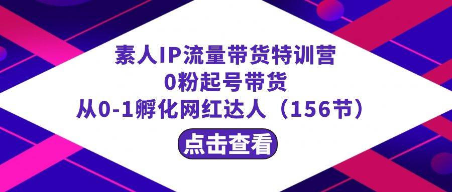 （8776期）繁星·计划素人IP流量带货特训营：0粉起号带货 从0-1孵化网红达人（156节）