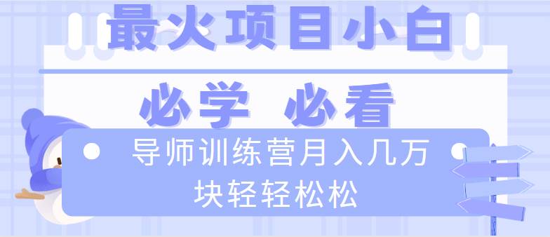 （8569期）导师训练营互联网最牛逼的项目没有之一，新手小白必学，月入2万 轻轻松松