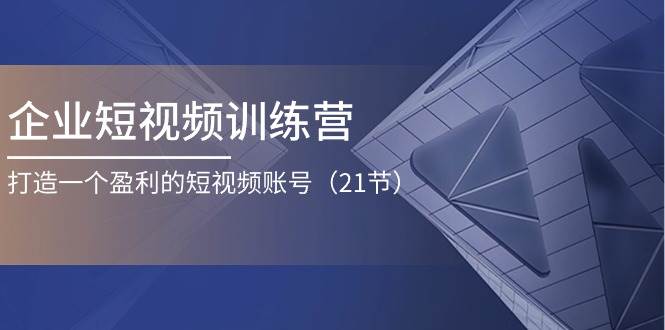 企业短视频训练营：打造一个盈利的短视频账号（21节）