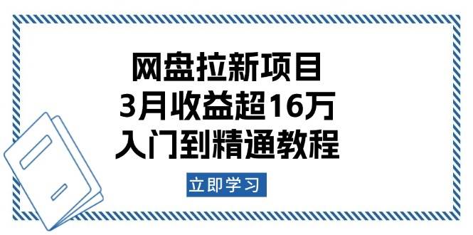 （13994期）网盘拉新项目：3月收益超16万，入门到精通教程