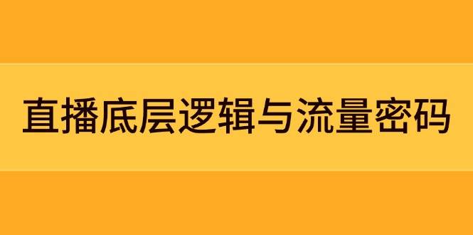 （14695期）直播底层逻辑与流量密码：定位模型+案例拆解，急速流承接与数据优化全攻略